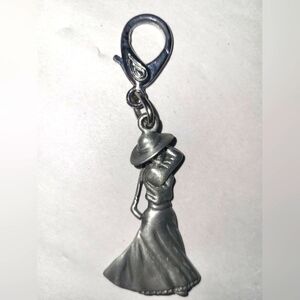 Fort Pewter Lady Golfer Clip Keychain‎ Bag Charm